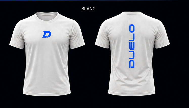 T-shirt homme Duelo blanc avec logo bleu